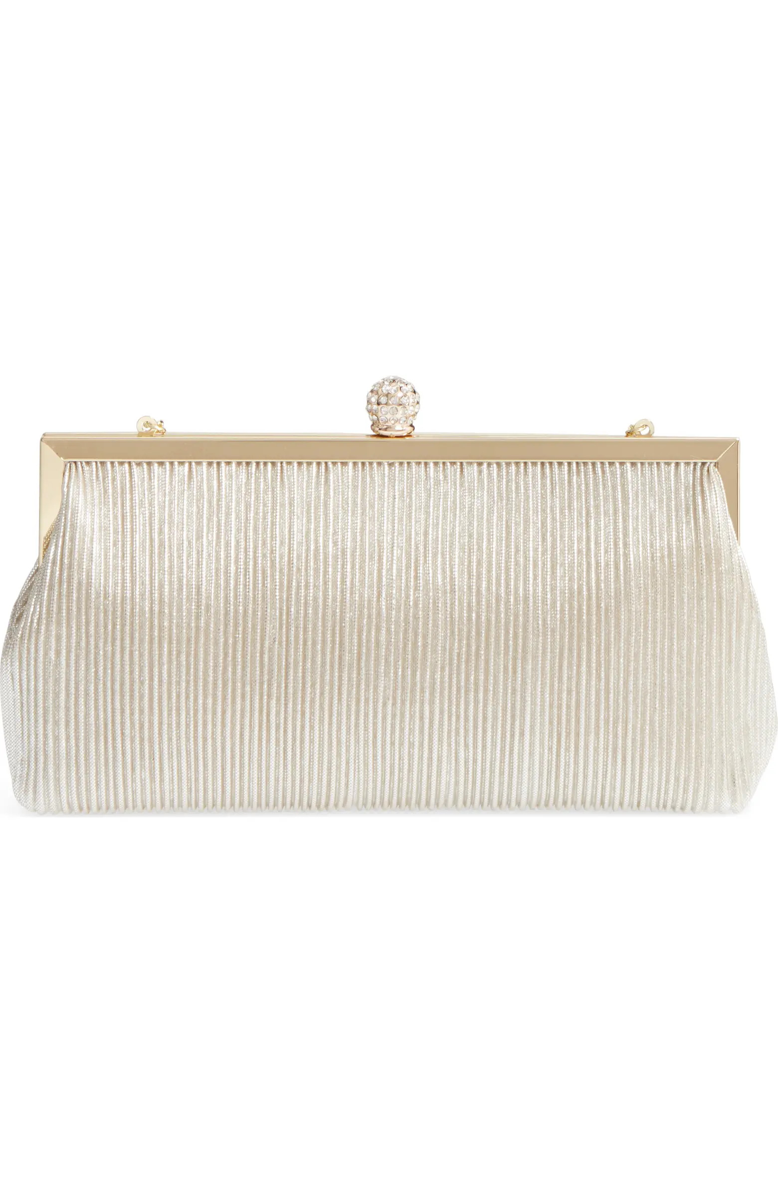 Aneka Pleated Shine Clutch | Nordstrom