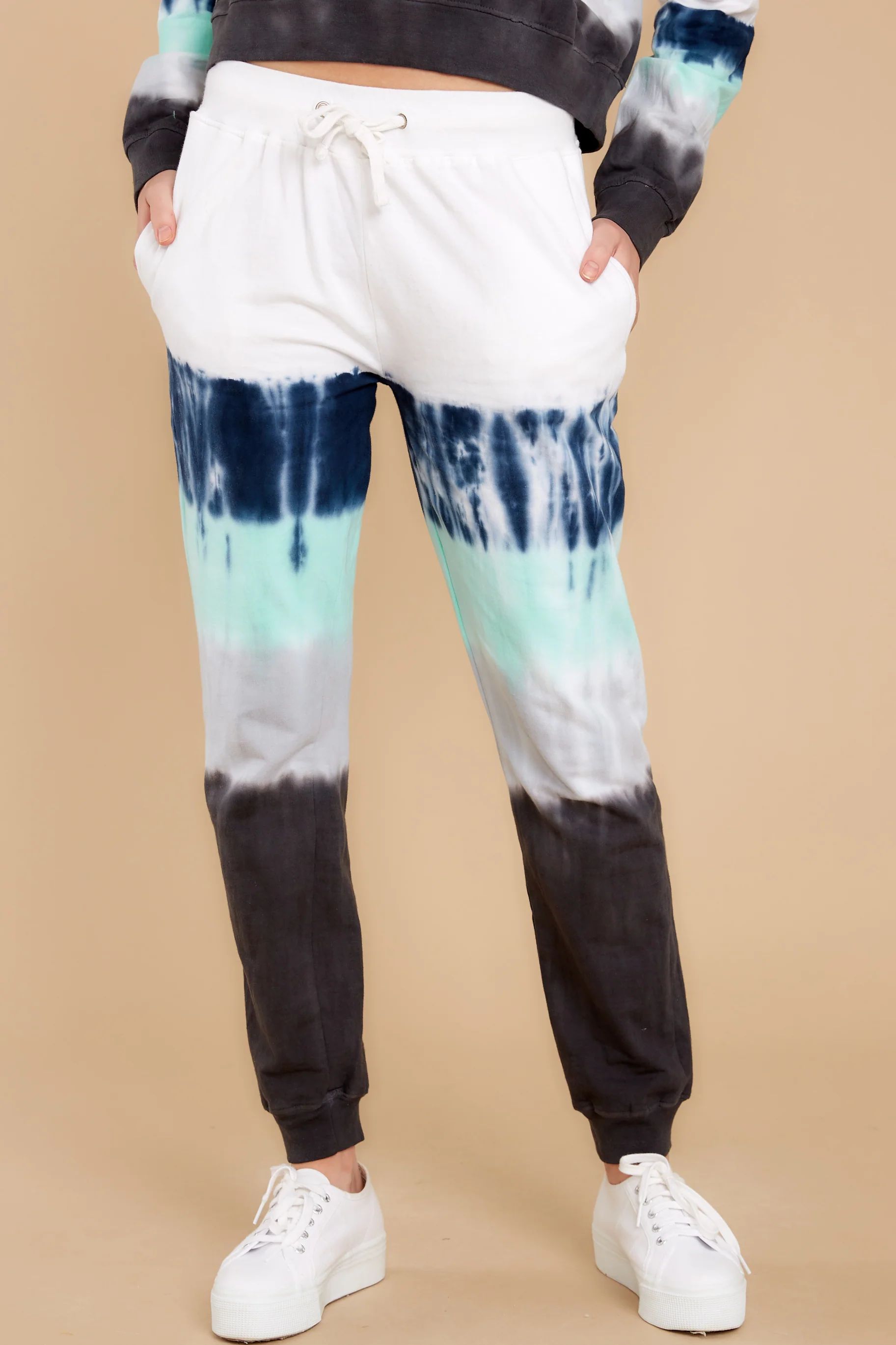 Relax Zone Charcoal Mirage Tie Dye Joggers | Red Dress 