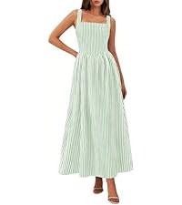 PRETTYGARDEN Women's Maxi Dress Summer Striped Sundress 2026 Spring Smocked A Line Long Flowy Bea... | Amazon (US)