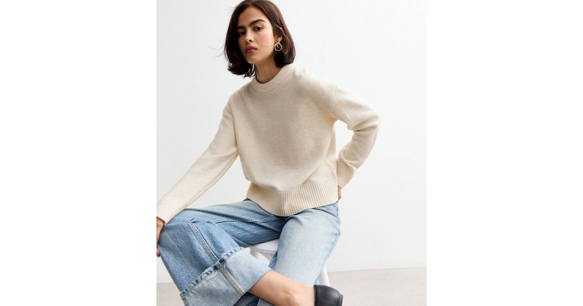 Off White Soft Knit Crew Neck Jumper  | New Look | New Look (UK)