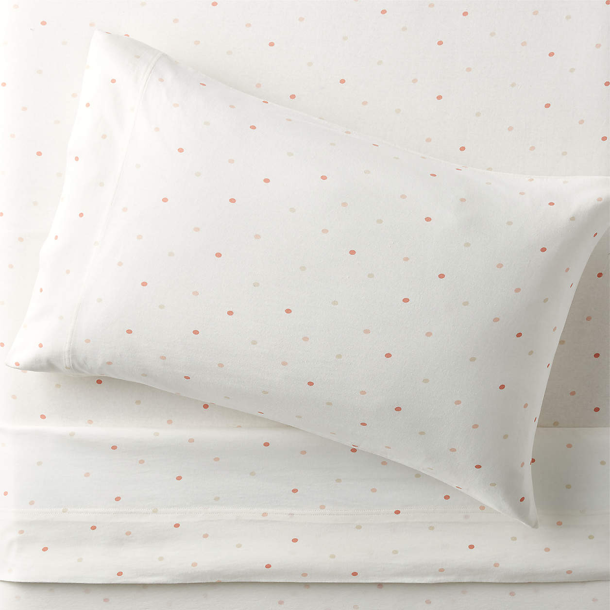 Modern Comfy Tee Warm Multicolor Polka Dot Organic Cotton Jersey Kids Twin Sheet Set + Reviews | ... | Crate & Barrel