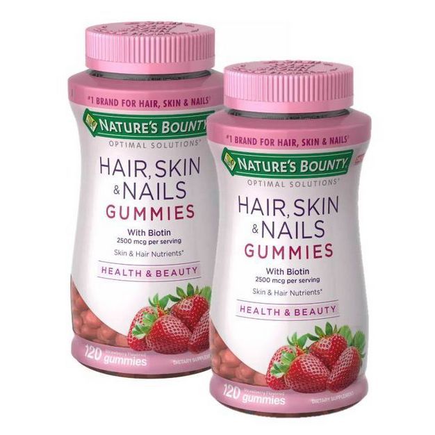 Natures Bounty Optimal Solutions Hair, Skin and Nails Nutrient Gummies - Strawberry | Target