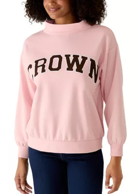 Women's Long Sleeve Mock Neck Sweatshirt | Belk