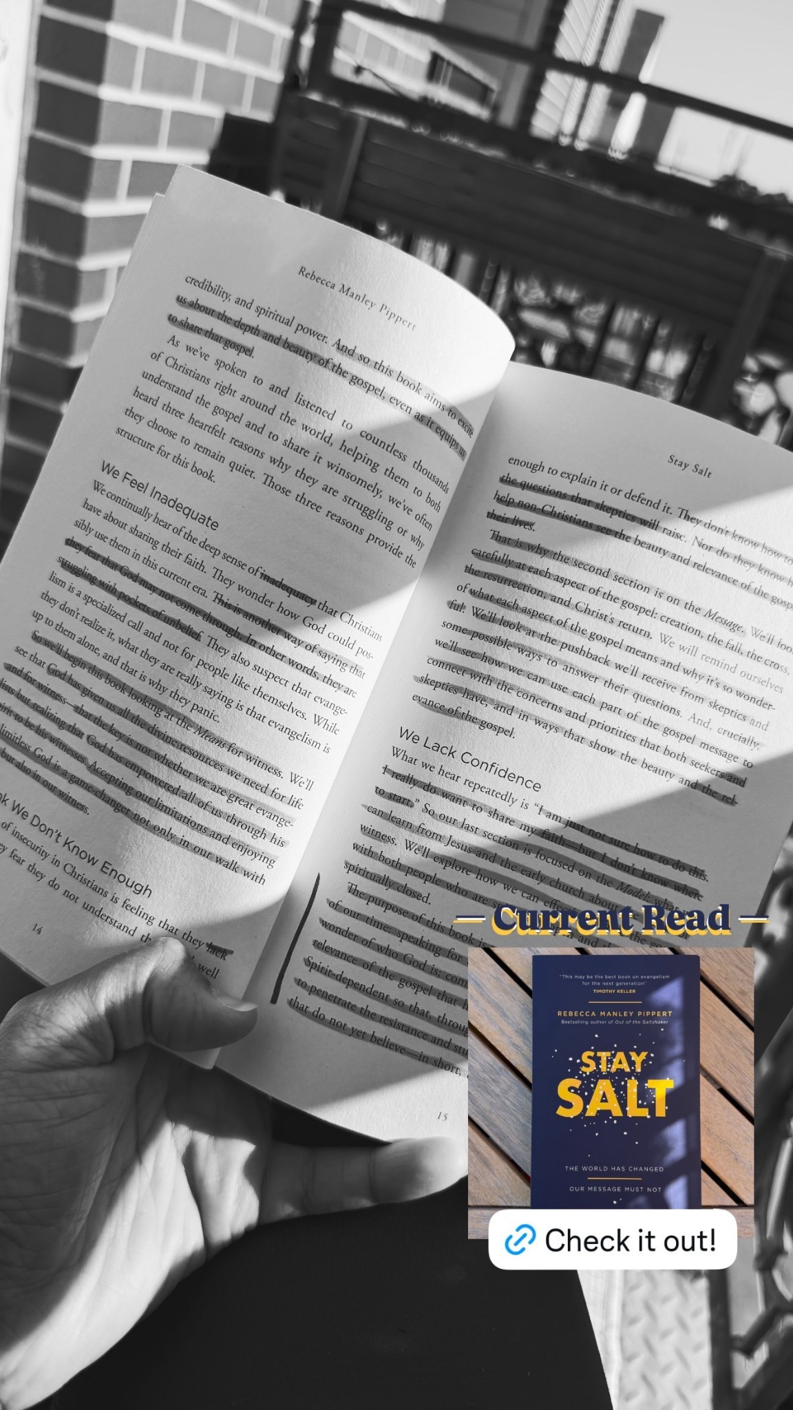 Join me as I dive into “Stay Salt” by Rebecca Manley Pippert. My goal is to effectively communicate the gospel in today’s culture. I’m hoping this book will help with my ability to do so. 

