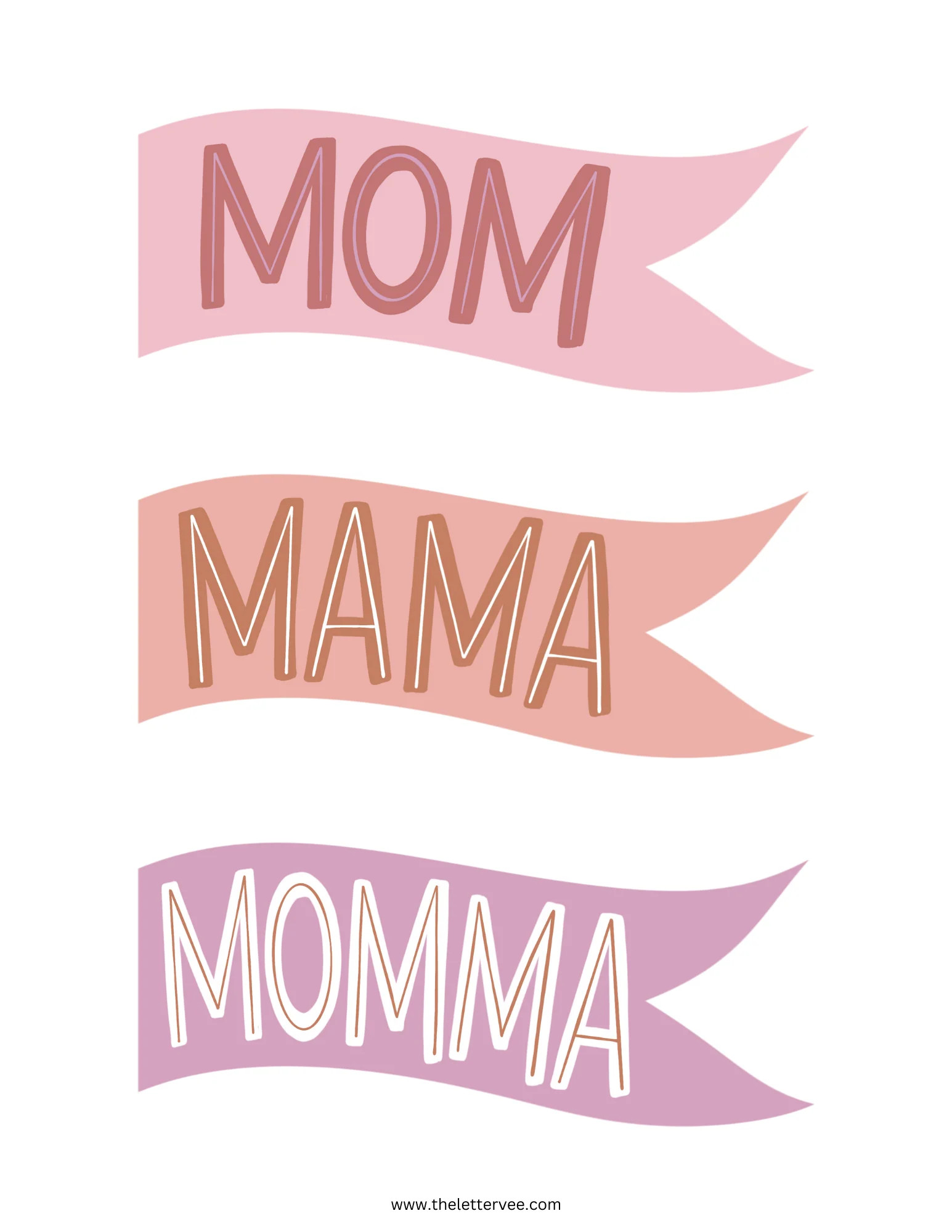 Mother's Day Tags and Flags | Printable tags | The Letter Vee