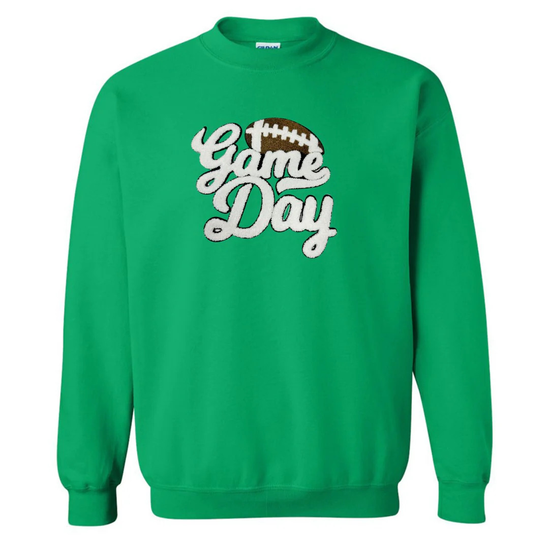 Football 'Gameday' Letter Patch Crewneck Sweatshirt | United Monograms