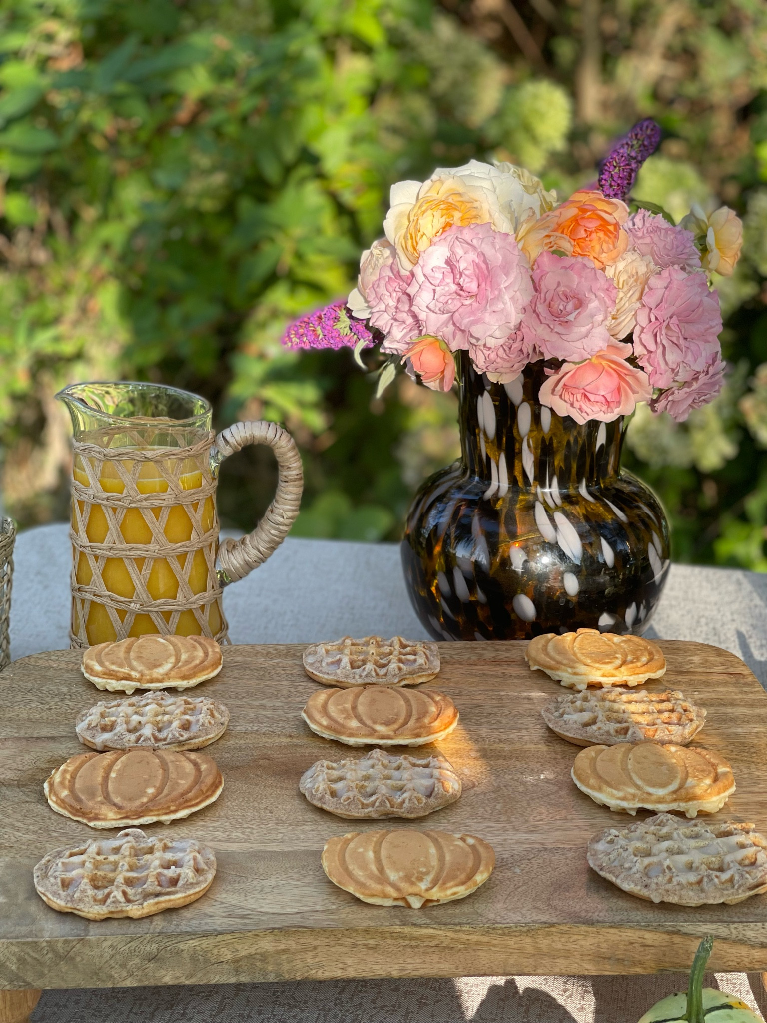 Fall tablescape. Tortoiseshell vase. Tortoise vase. Pumpkin shape pancakes. Pumpkin waffles. Cane pitcher. Fall table decor. Woven pitcher. Thanksgiving tablescape. Fall brunch. Fall breakfast essentials. Trending fall table decor. Trending fall tablescape. Amazon home. Walmart home. Anthropologie home. 

#LTKSeasonal #LTKunder100 #LTKhome