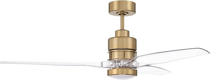 Craftmade Sonnet WiFi 60 in. Indoor Dual Mount Satin Brass Ceiling Fan, LED Light Kit, Remote Con... | Amazon (US)