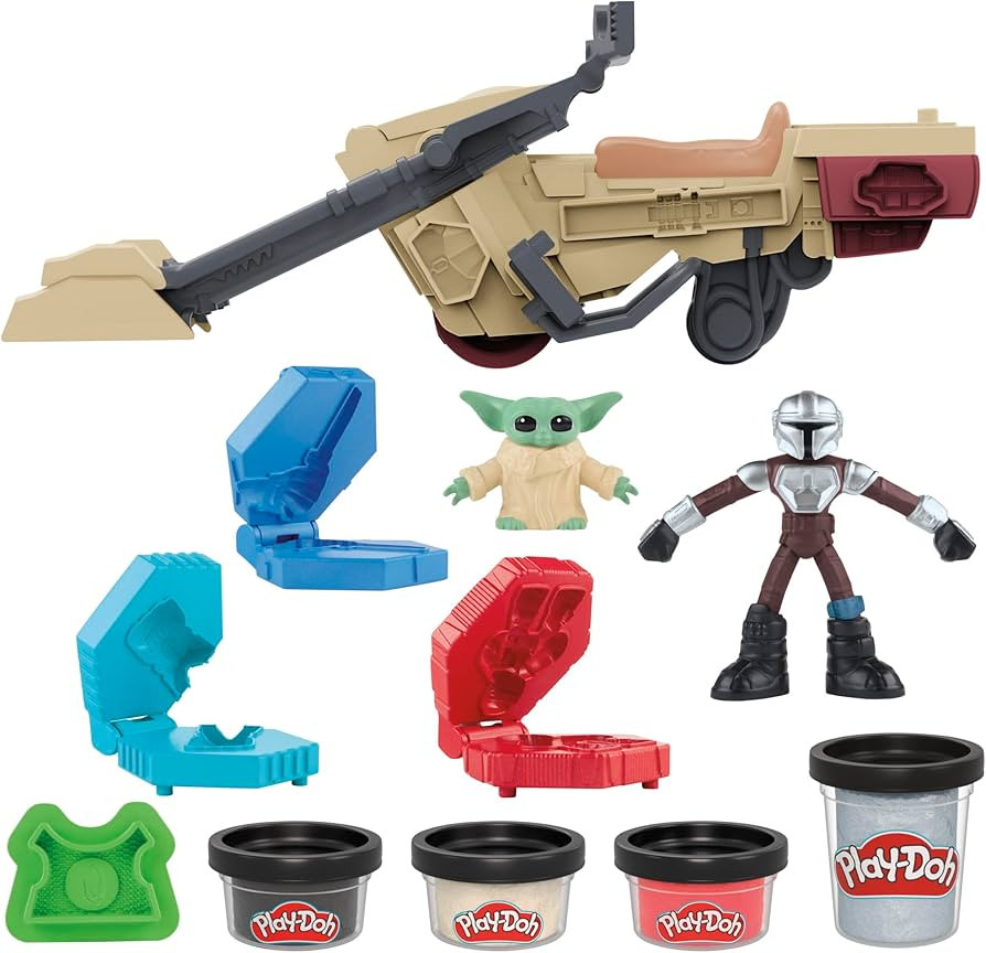Play-Doh Star Wars: The Mandalorian Launching Speeder Playset, Bendy Grogu & 4 Inch Mando Action ... | Amazon (US)