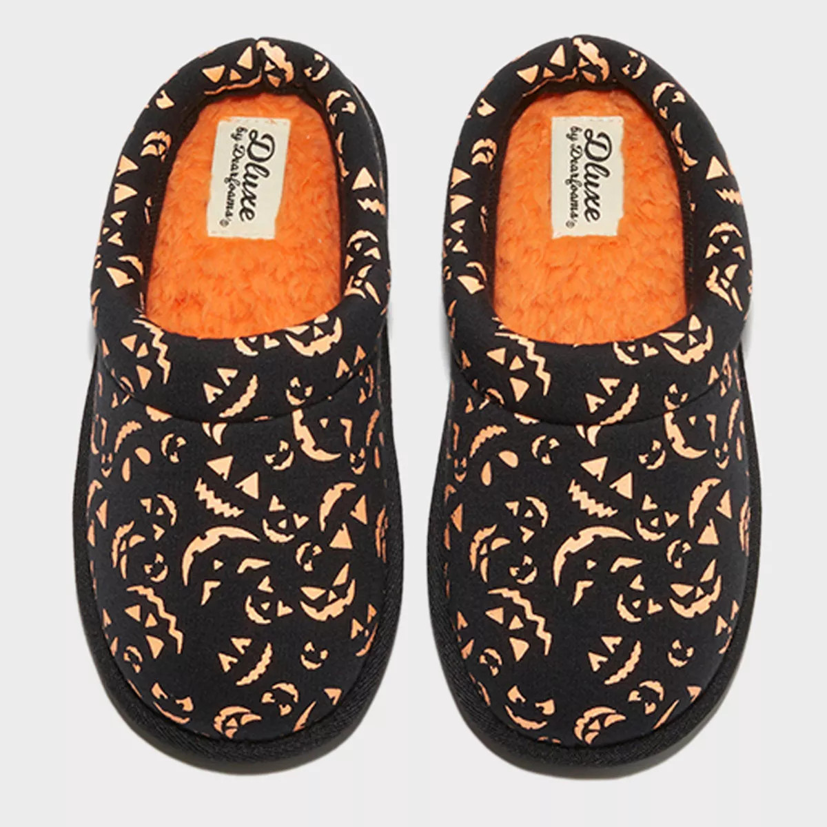 dluxe by dearfoams Kids' Glow-in-the-Dark Pumpkin Slide Slippers - Orange | Target
