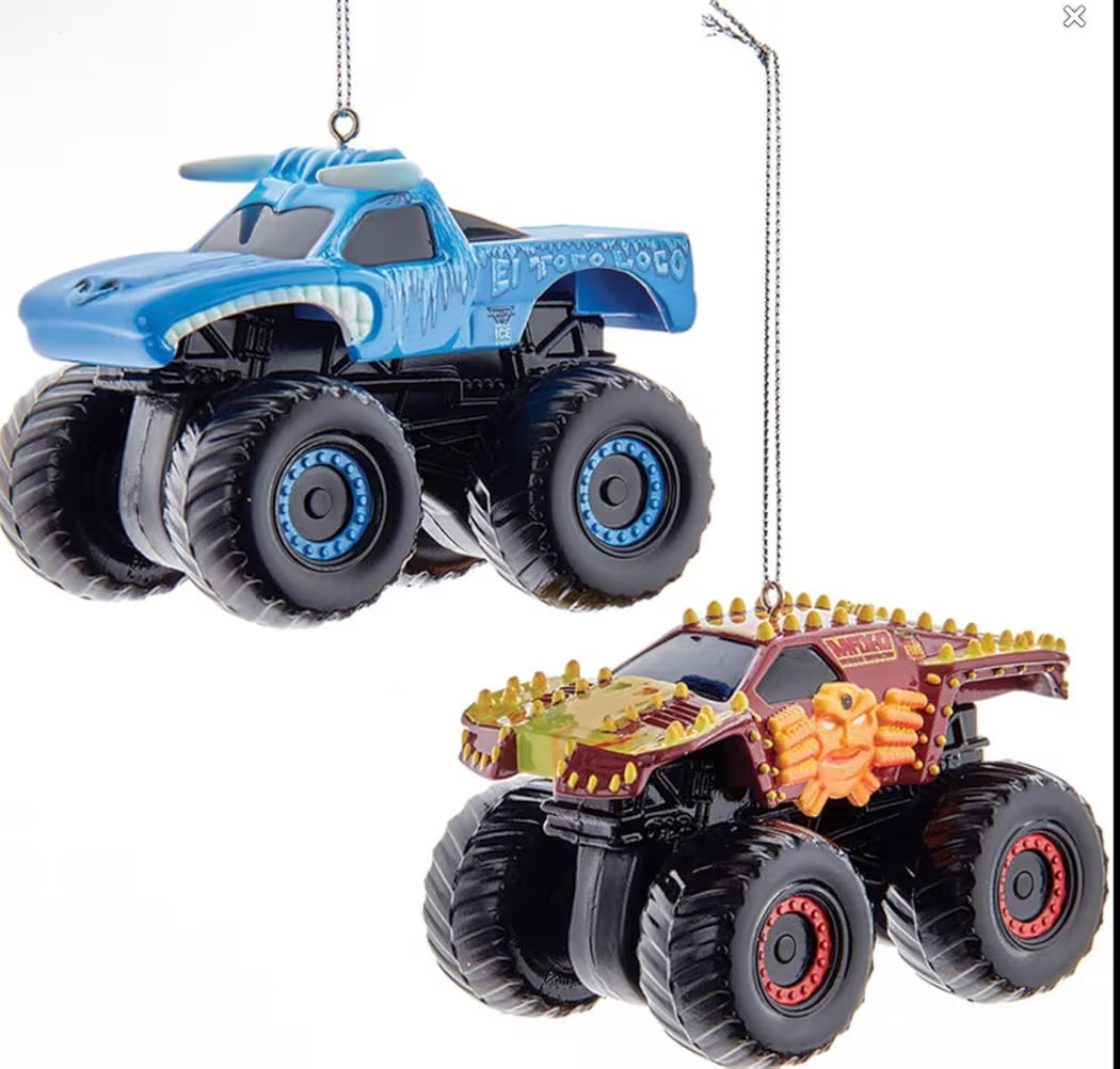 Monster Jam® El Toro Loco Ice and Max D Truck Ornaments, 2 Assorted | Amazon (US)