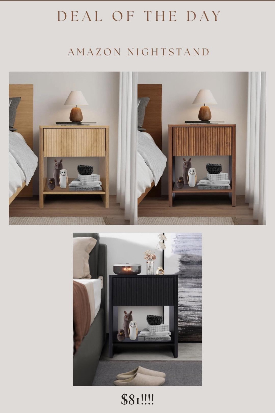 Amazons #1 new released nightstand from last month is on sale for prime day!!!! Such a great price 🤯🙌🏻

#LTKHome #LTKFindsUnder100 #LTKSaleAlert