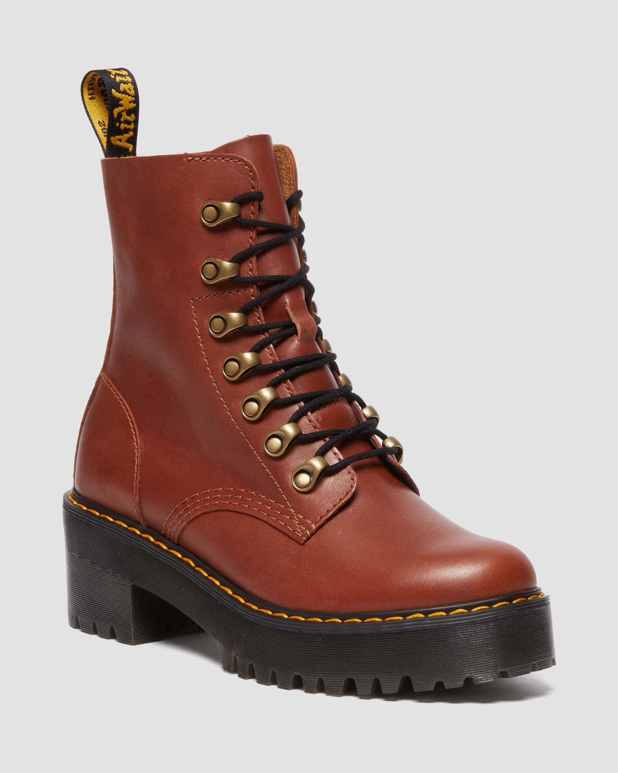Leona Women's Farrier Leather Heeled Boots | Dr. Martens