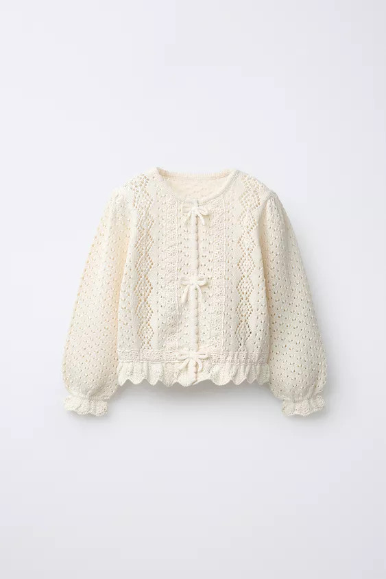 LACE KNIT CARDIGAN | Zara US