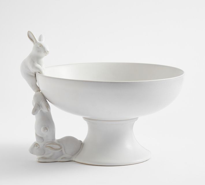 Rustic Bunny Handcrafted Stoneware Serving Bowl | Pottery Barn (US)