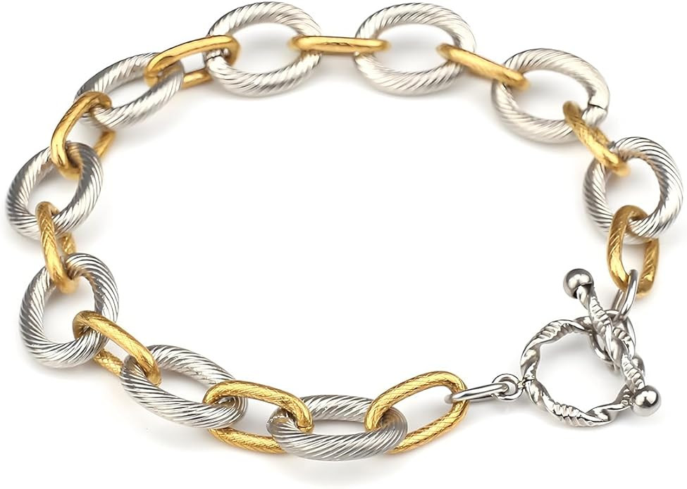 Dorriss Cable Bracelet for Women Circle Bangle Rolo Chain Link Bracelets Designer Inspire Silver ... | Amazon (US)