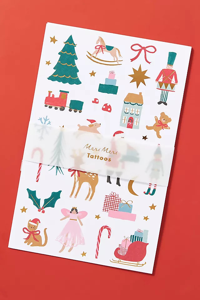 Merry Christmas Temporary Tattoo Set | Anthropologie (US)