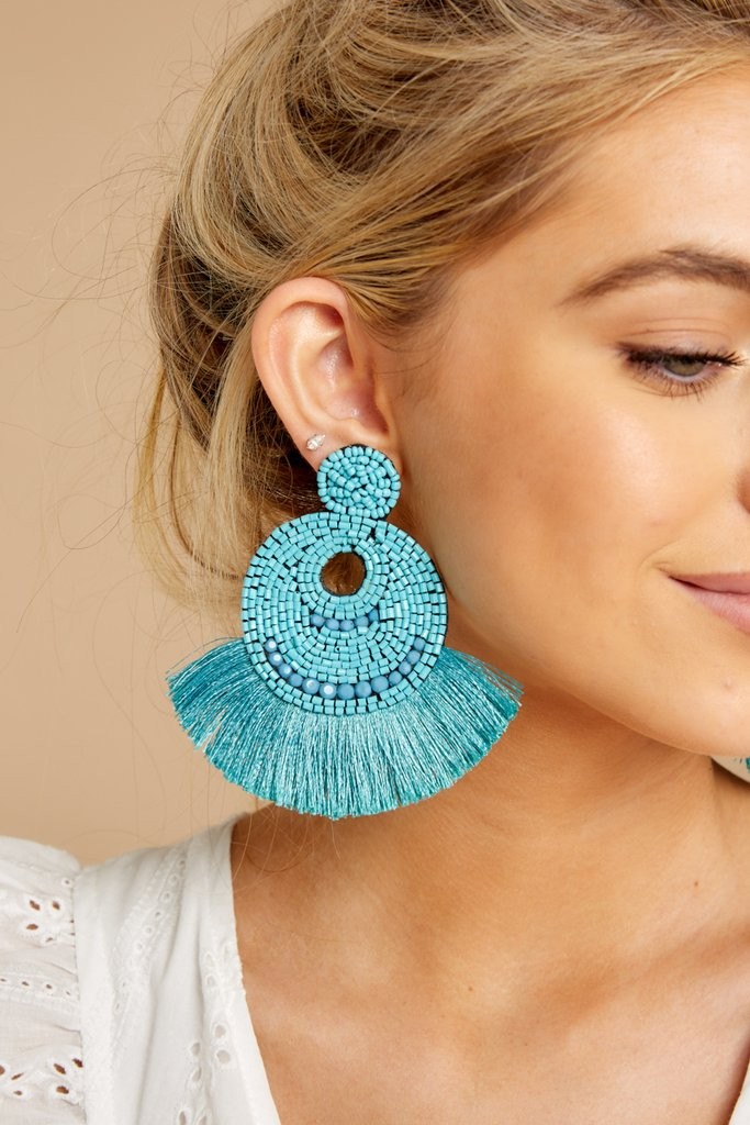 Greatest Ever Turquoise Statement Earrings | Red Dress 