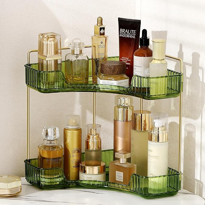 Corner Bathroom Counter Organizer Bathroom Countertop Shelf Makeup Organizer for Vanity Perfume T... | Amazon (US)