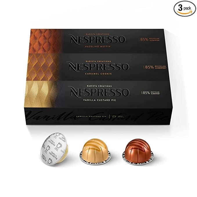 Nespresso Capsules VertuoLine, Barista Flavored Pack, Mild Roast, 30 Count Coffee Pods, Brews 7.7... | Amazon (US)