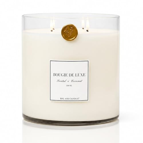Big Ass Candle | Huge 10lb Luxury Candle, 150oz, 500 Hours | Santal & Coconut | Coconut, Sandalwood, Cedar, Tonka | Natural Coconut-Soy Wax | by Big Ass Luxuries | As Seen On Shark Tank | Amazon (US)