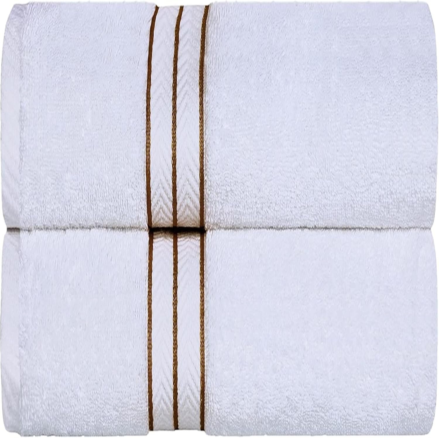 Superior Hotel Turkish Cotton 2 Piece Bath Towel Set, Ultra Plush Spa Quality Heavyweight Essentials for Bathroom, Thick Absorbent and Soft, Dobby Border, Includes 2 Large Bath Towels, Toast | Amazon (US)