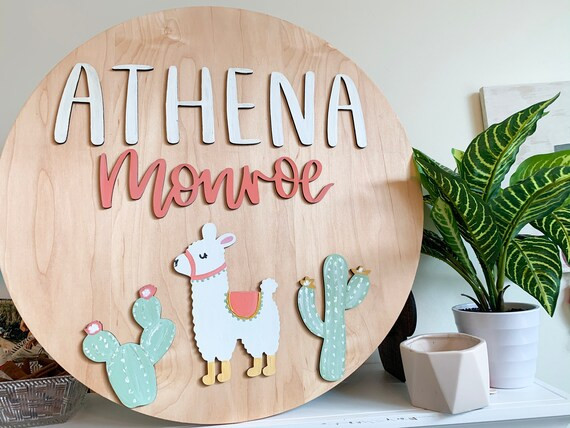 Llama Nursery Sign  Boho Nursery Sign  Cactus Nursery Sign  | Etsy | Etsy (US)