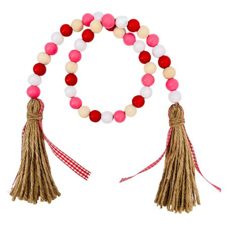 Pink Wooden Beads Tassel Garland Home Decoration Valentine s Day Layered Tray Decoration | Walmart (US)