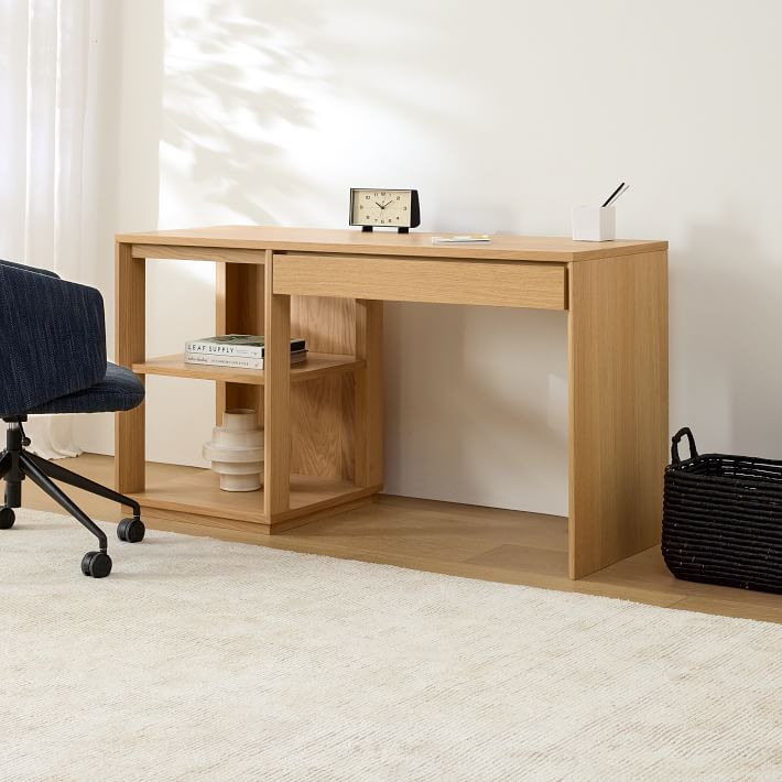 Norre 2-Piece Modular Desk w/ Open Shelves (55") | West Elm (US)