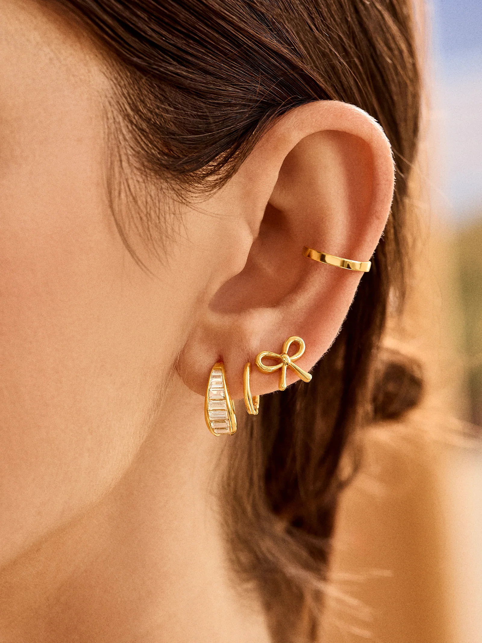 18K Gold Bow Earrings - Gold | BaubleBar (US)