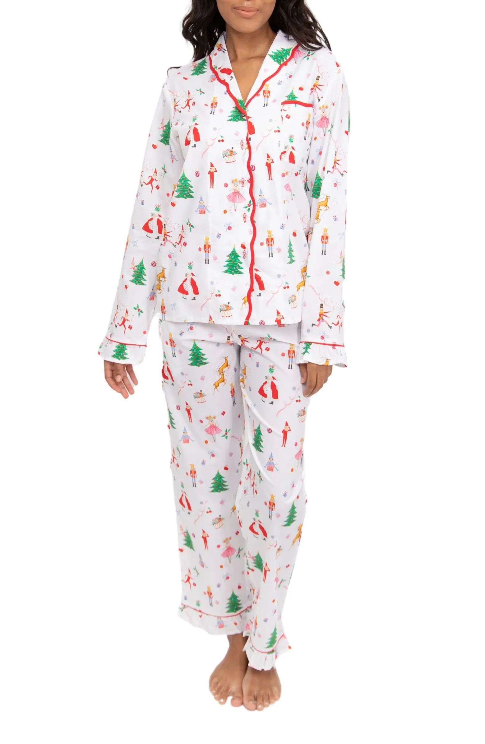 x Kathy Hilton Christmas Magic Print Cotton Pajamas | Nordstrom