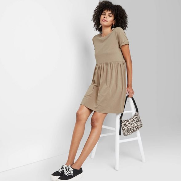 Target/Women/Women's Clothing/Dresses‎Women's Short Sleeve Knit Babydoll Dress - Wild Fable™ ... | Target