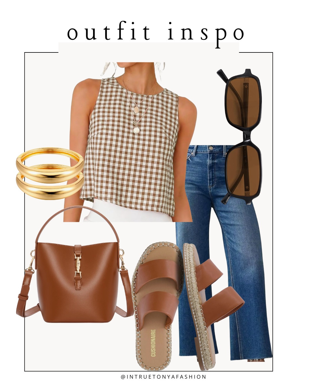 Amazon outfit idea — gingham tank top, dark wash jeans, brown sandals, purse and gold accessories




Amazon outfits, fall outfit inspo, outfit ideas, casual outfits amazon, amazon outfits every day, outfit ideas 2026, fall outfits, fall outfits Amazon, midsize fall outfit inspo, petite outfits for fall, Amazon fall fashion, casual fall style, trending fall fashion, September outfit ideas, autumn outfits

#LTKootd #LTKSaleAlert #LTKPetite