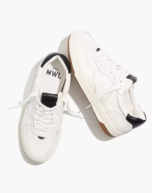 Court Sneakers in White and Black Leather | Madewell