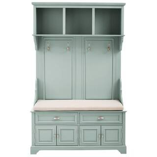 Home Decorators Collection Sadie Antique Blue Double Hall Tree 9856110310 | The Home Depot