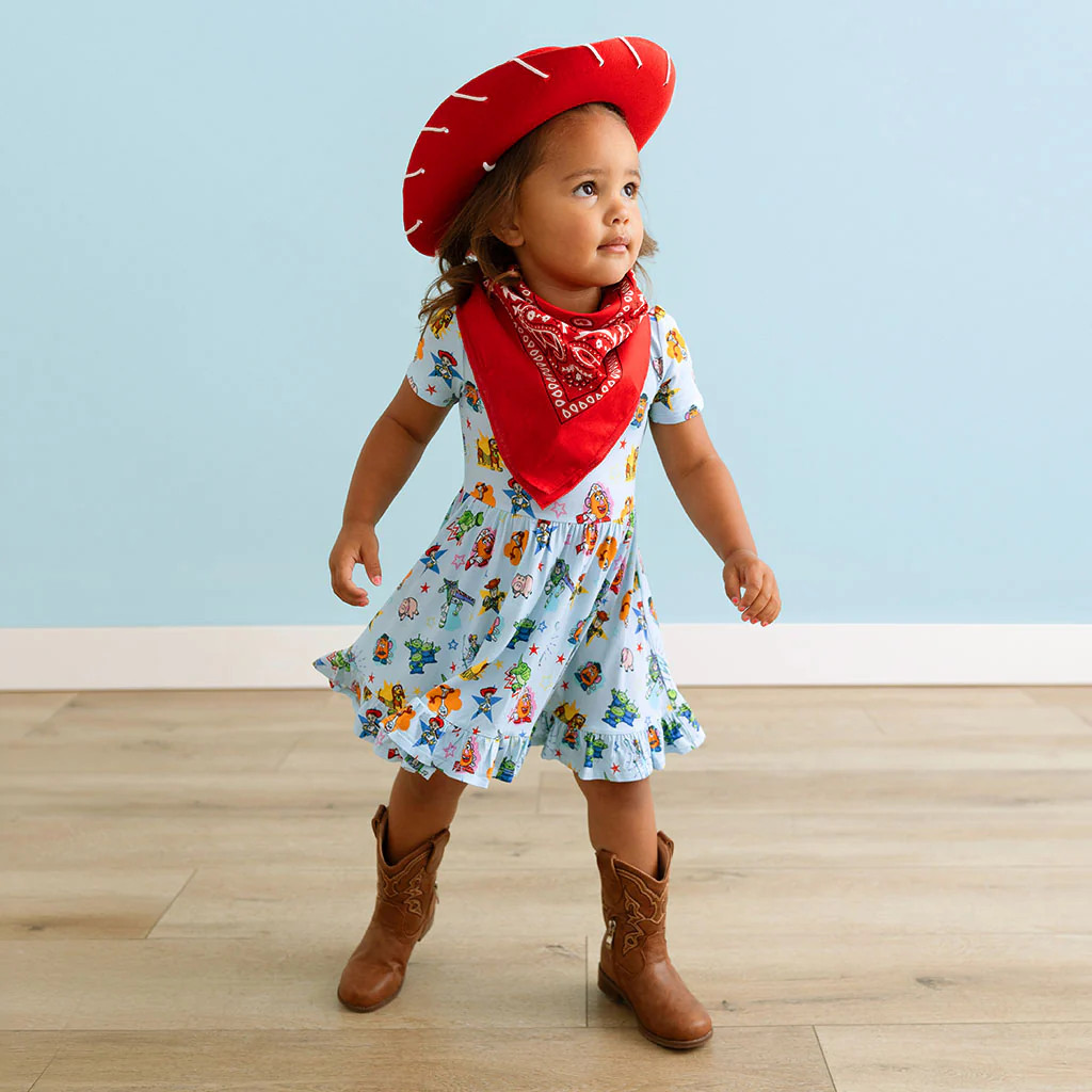 Character Blue Girl Disney Toy Story Time Ruffled Twirl Dress | Posh Peanut\u00ae | Posh Peanut