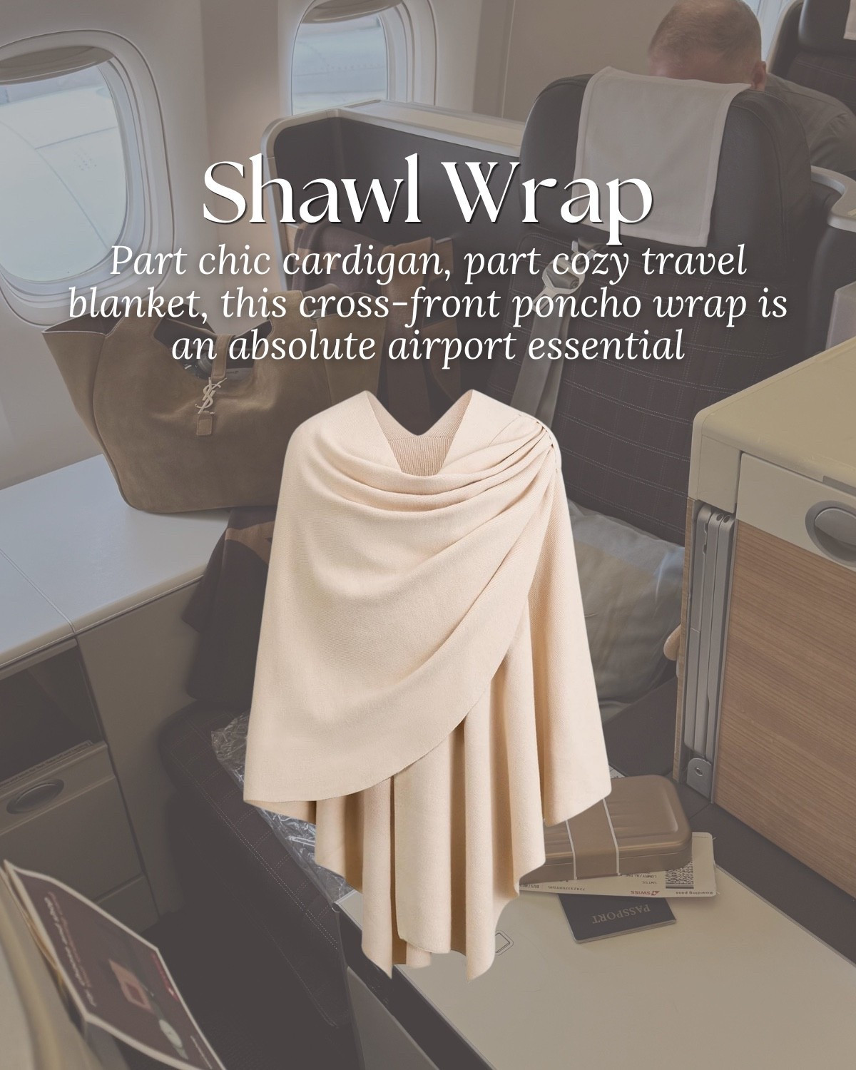 Travel must have: Shawl Wrap 
Part chic cardigan, part cozy travel blanket, this cross-front poncho wrap is an absolute airport essential

#LTKootd #LTKU #LTKTravel