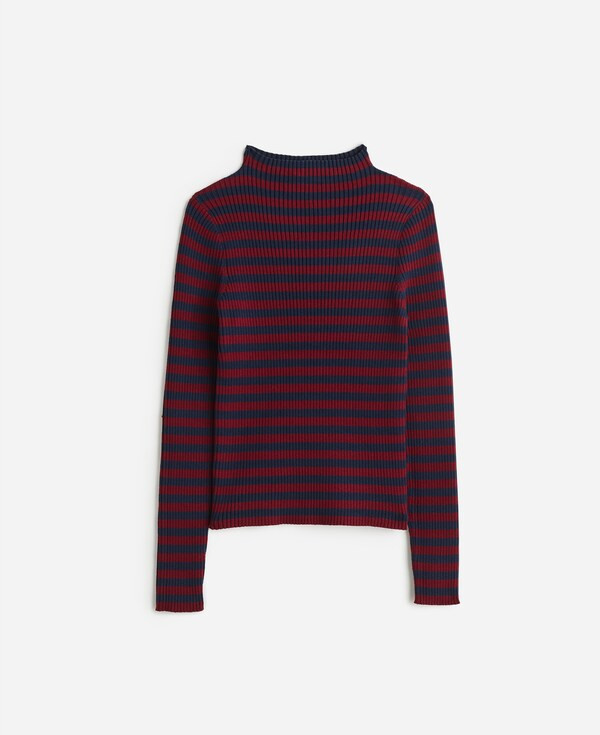 Cotton Mockneck Sweater in Stripe | Madewell | Madewell