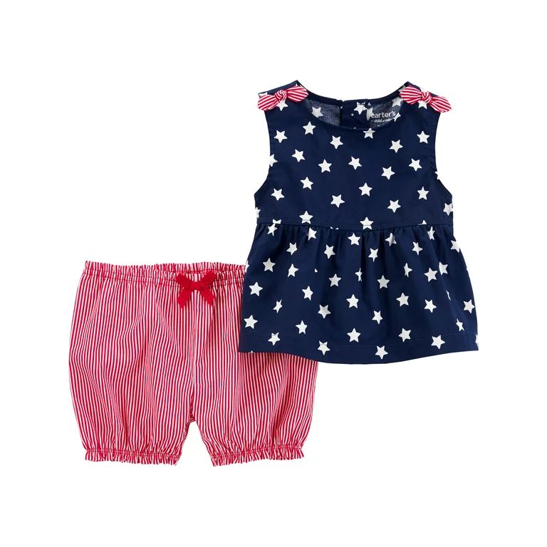Carter's Child of Mine Baby Girl Patriotic Outfit Set, 2-Piece, Sizes Preemie-12M | Walmart (US)