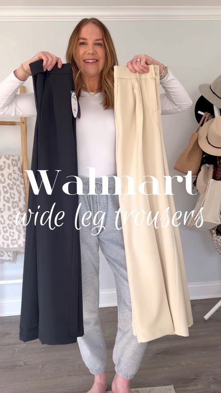 Walmart or Abercrombie?! These wide leg trousers are so flattering and the quality is NICE!  So versatile and just $29. Good for my tall girls. Size up if between sizes.

How to style wide leg pants, what to wear, work outfits, work from home outfit, travel outfit, Walmart outfit, Walmart fashion, Walmart style, Walmart haul, style over 40, affordable fashion, style on a budget

#LTKSeasonal #LTKVideo #LTKworkwear