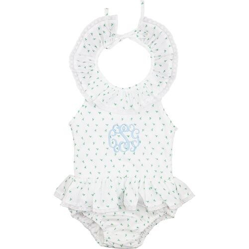 Blue Rosebud Eyelet Swimsuit - Shipping Late March | Cecil and Lou
