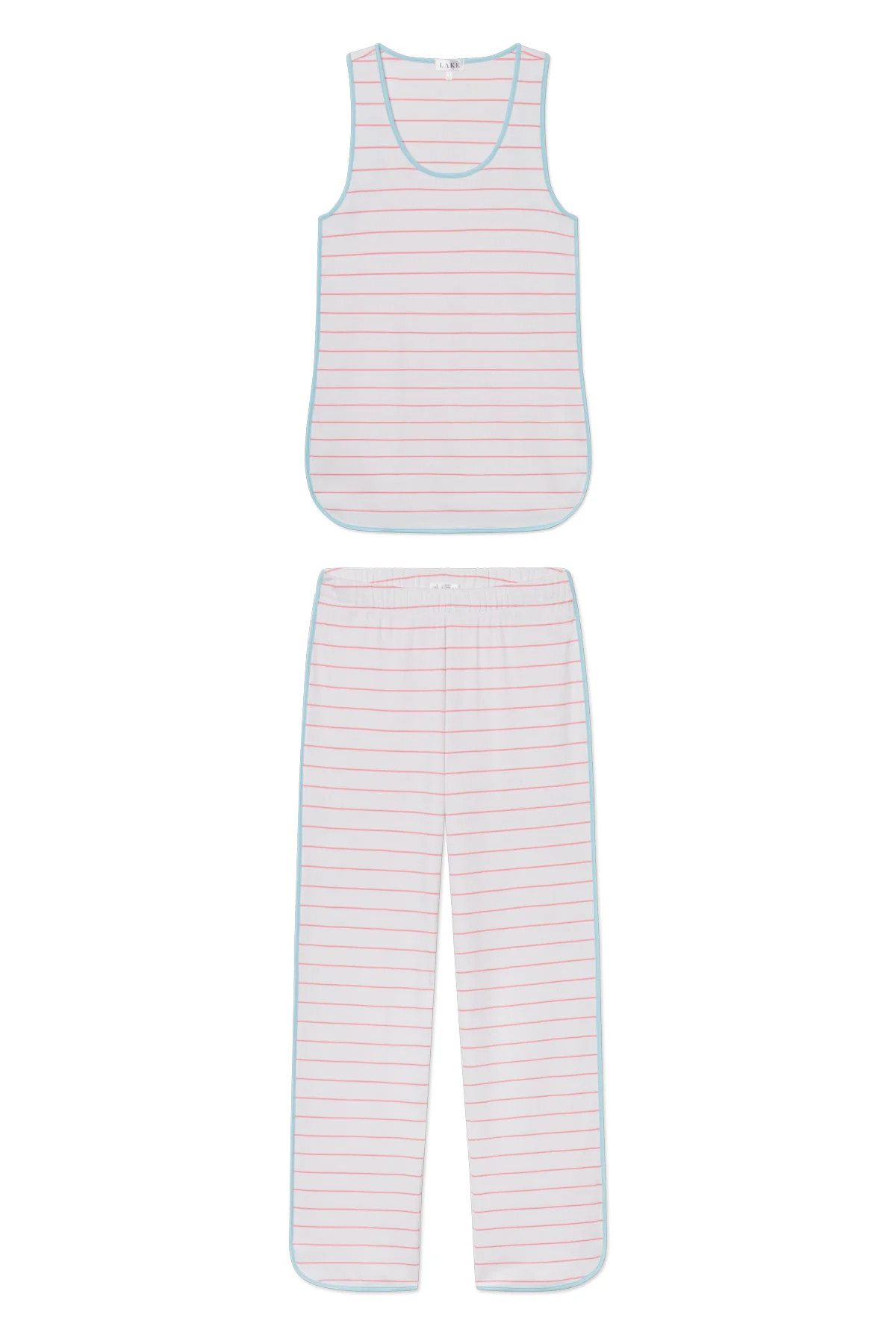 Pima Tank-Long Set in Gelato Boating Stripe | Lake Pajamas