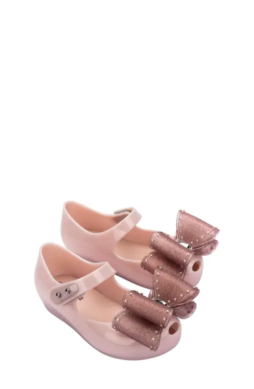 Mini Melissa Kids' Ultragirl Classic Mary Jane Flat in Metal Pink/Glitter at Nordstrom, Size 8 M | Nordstrom