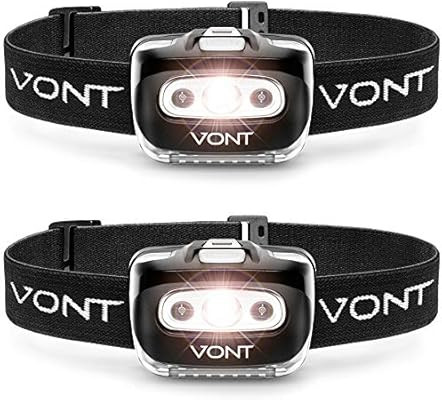 Vont 'Spark' LED Headlamp Flashlight (2 PACK) Super Bright Head Lamp Suitable for Running, Campin... | Amazon (US)
