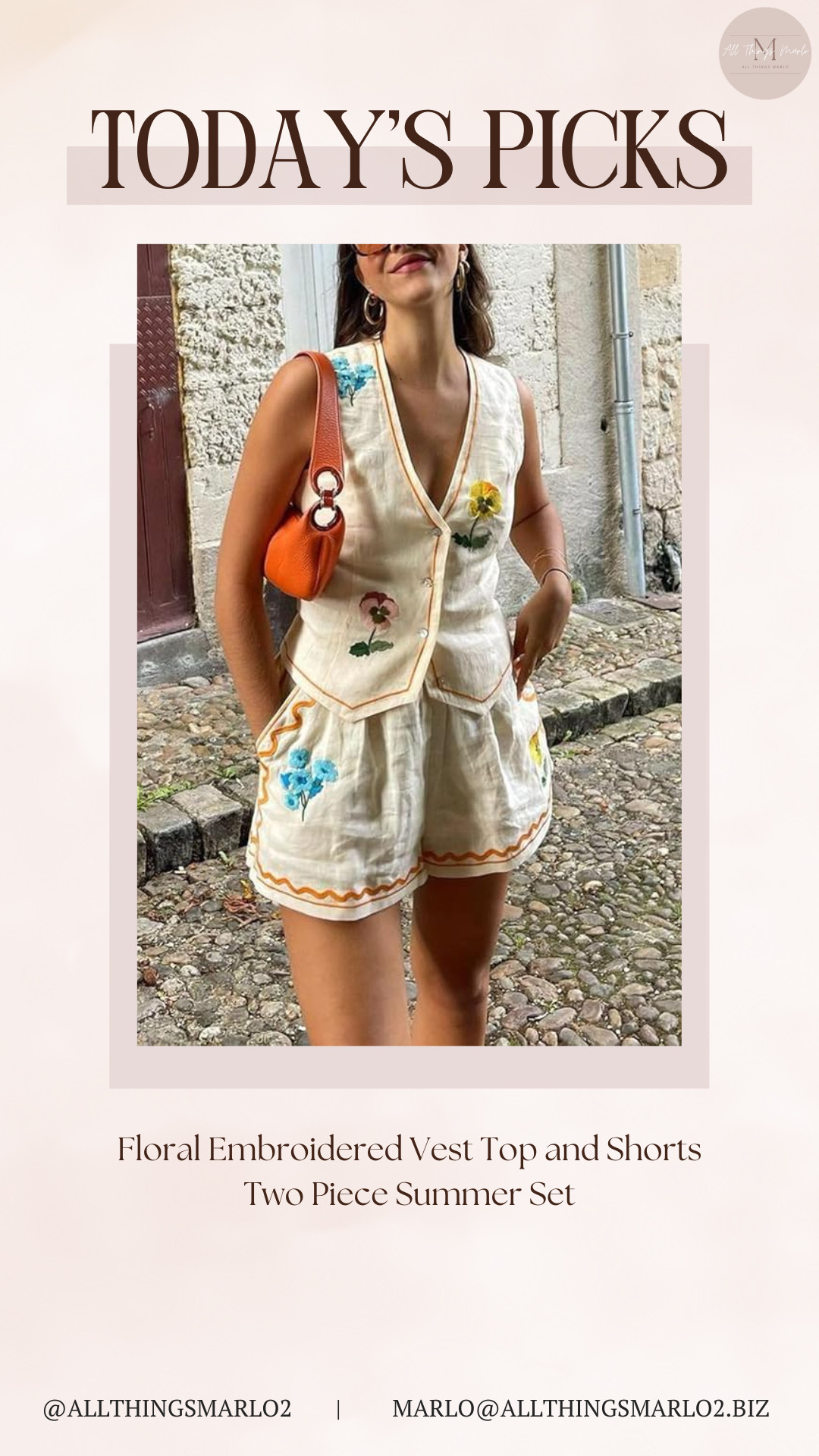 Floral Embroidered Vest Top and Shorts Two Piece Summer Set 

 #LTKSeasonal #LTKWorkwear #LTKTravel