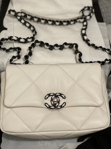 BNIB Extremely Rare Chanel 19 Small Purse White & Black Hardware 21K Gorgeous!! | eBay US