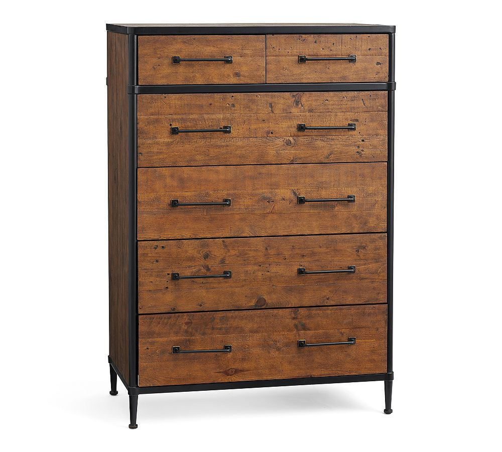 Juno Reclaimed Wood 6-Drawer Tall Dresser, Reclaimed Pine | Pottery Barn (US)