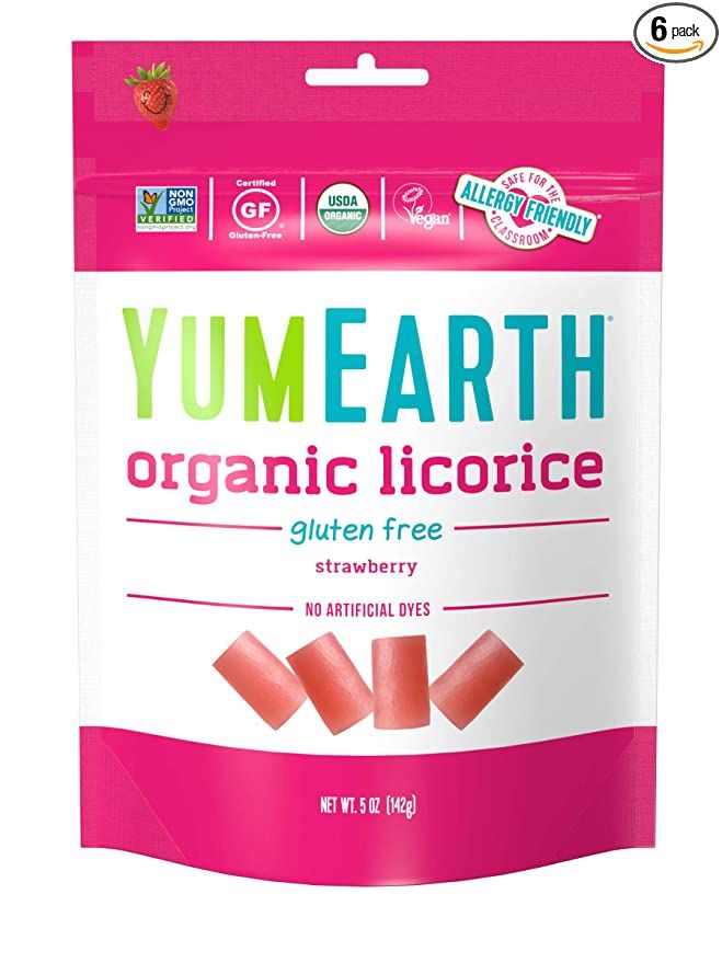 YumEarth Organic Gluten Free Strawberry Licorice, 6- 5 Ounce packs, Allergy Friendly, Gluten Free... | Amazon (US)