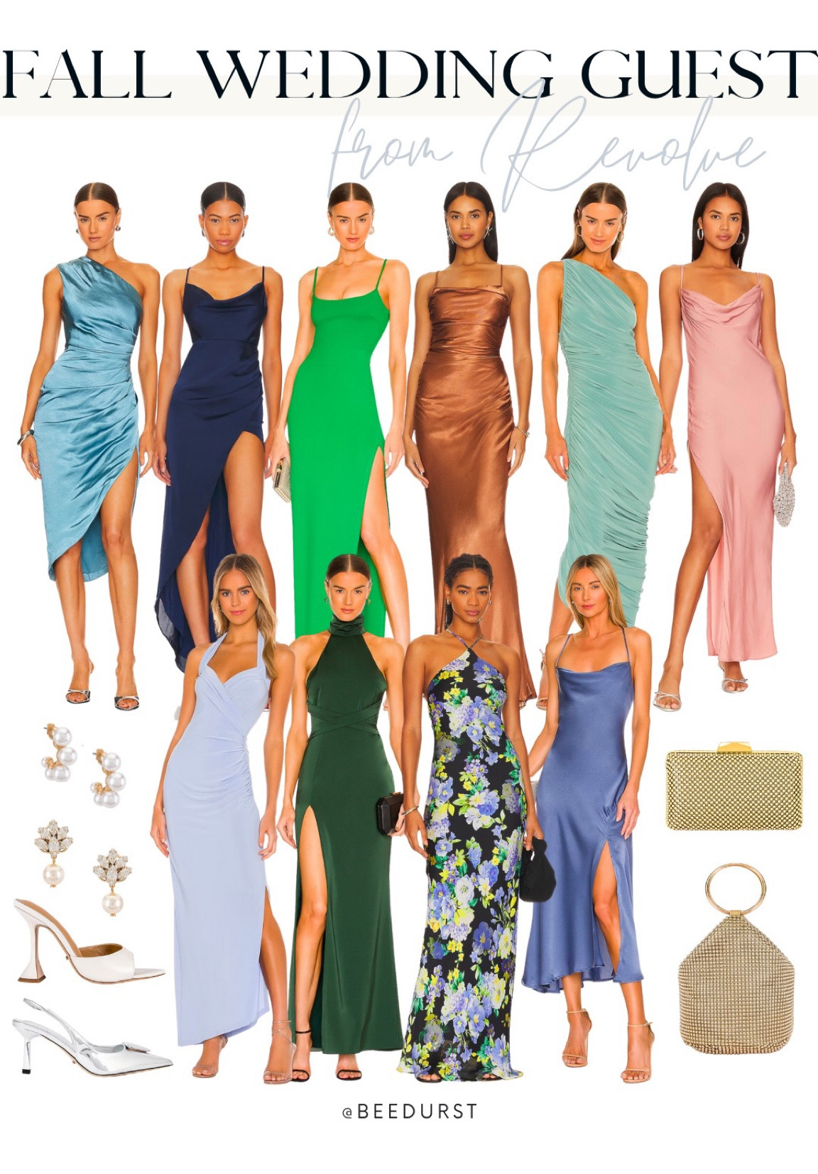 Fall wedding guest dresses, fall wedding accessories, fall dresses, gold handbag, white heels, silver heels

#LTKwedding #LTKitbag #LTKshoecrush