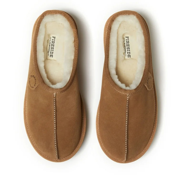 Fireside by Dearfoams Women's Queenstown Genuine Shearling Platform Clog Slipper | Walmart (US)